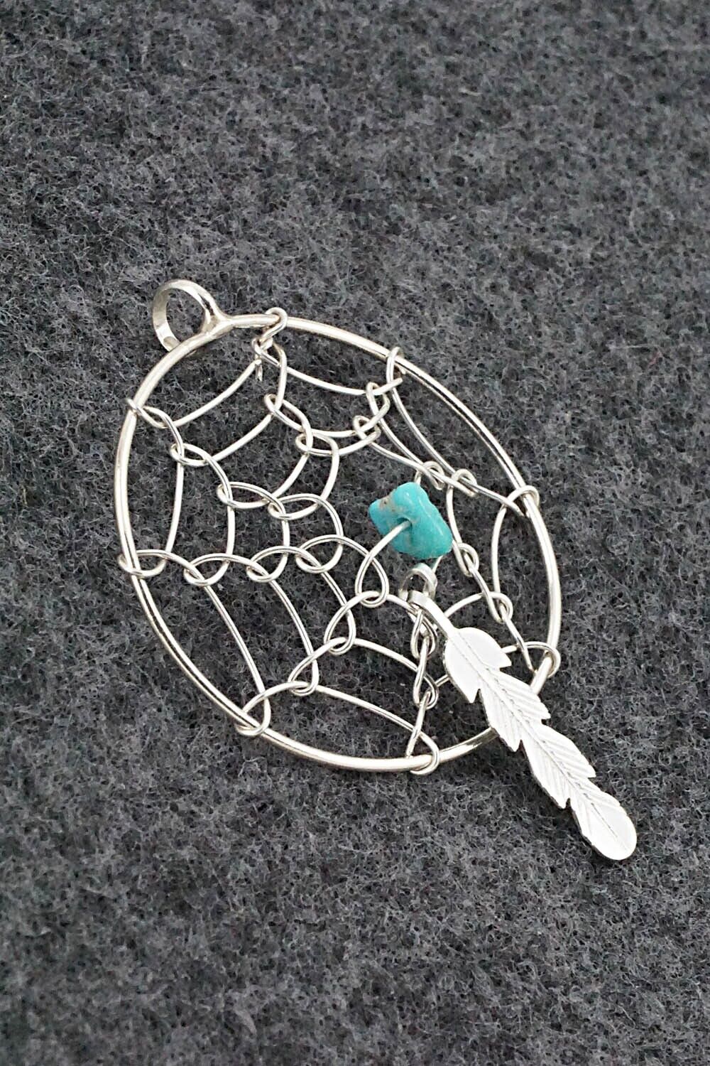 Turquoise and Sterling Silver Pendant - Helena Yazzie