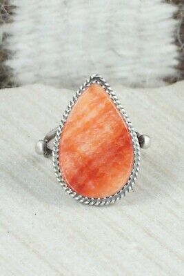 Spiny Oyster & Sterling Silver Ring - Selina Warner - Size 7.75