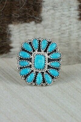 Navajo Turquoise and Sterling Silver Ring - Zeita Begay - Size 6.5
