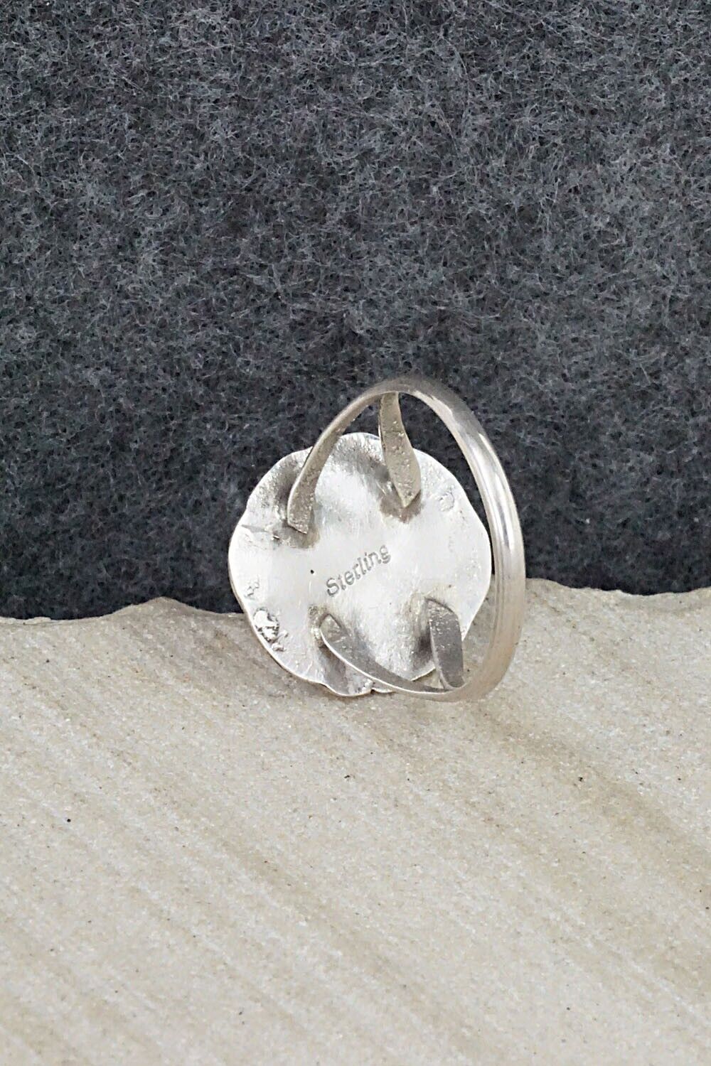 Spiny Oyster & Sterling Silver Ring - Freda Martinez - Size 8