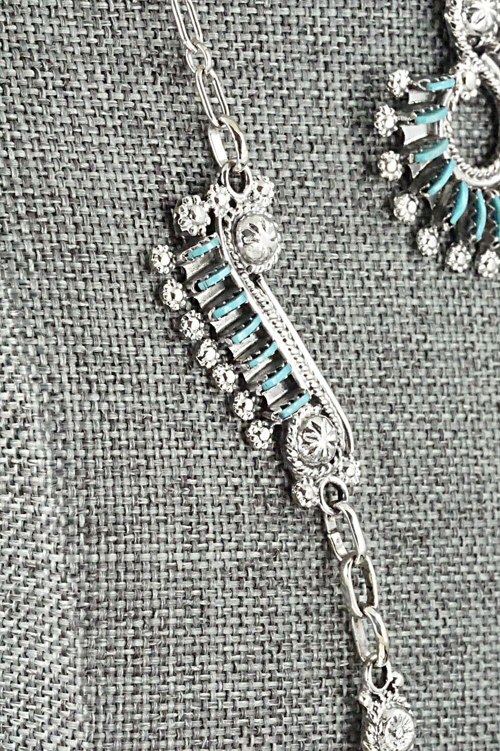 Turquoise & Sterling Silver Necklace Set - Kevin Leekity