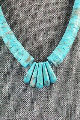 Turquoise & Sterling Silver Necklace - Lupe Lovato