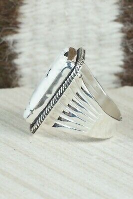 White Buffalo & Sterling Silver Ring - Akee Douglas - Size 12
