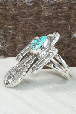 Turquoise & Sterling Silver Ring - Delbert Arviso - Size 7.5