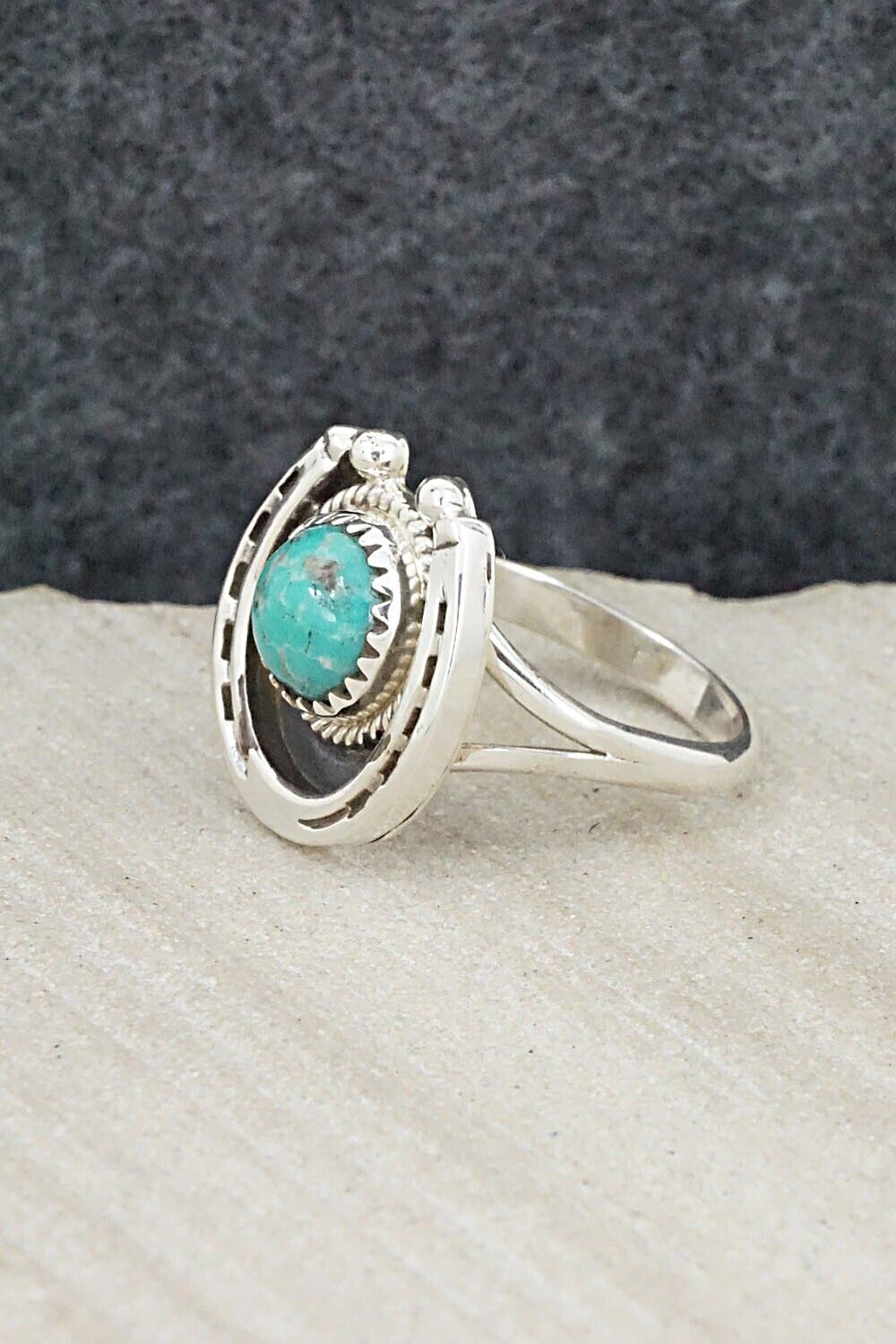 Turquoise & Sterling Silver Ring - Alice Rose Saunders - Size 7