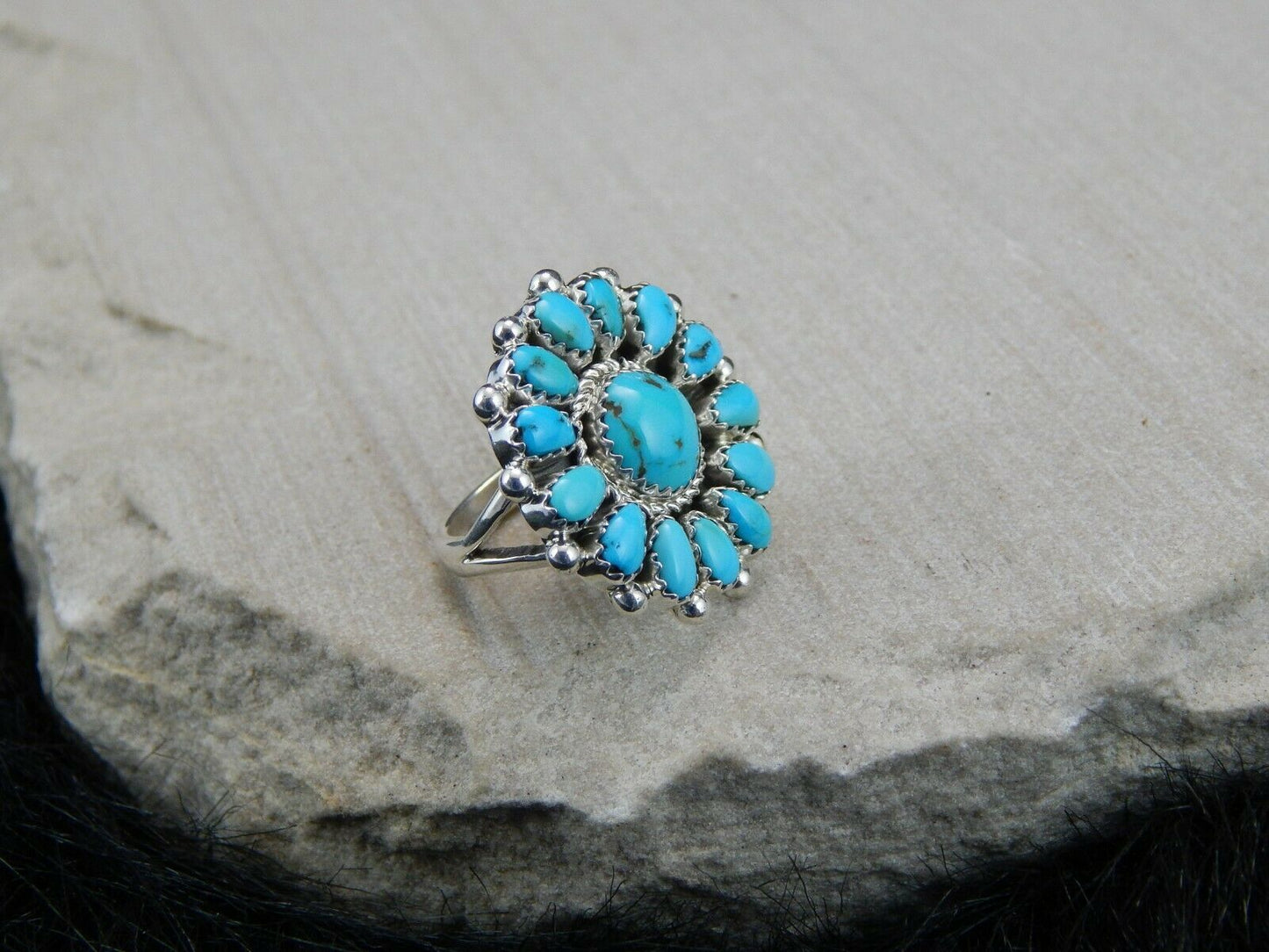 Navajo Sterling Silver & Turquoise Ring - Eric Wilson - High Lonesome Trading