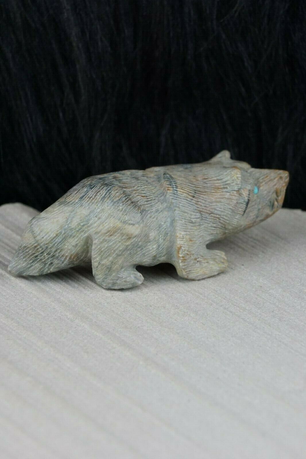 Badger Zuni Fetish Carving - Alvin Haloo - High Lonesome Trading