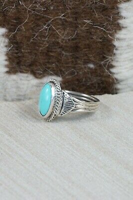 Navajo Turquoise and Sterling Silver Ring - Jan Mariano - Size 5.75