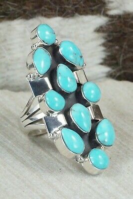 Turquoise & Sterling Silver Ring - Clarence Long - Size 5.75