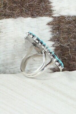 Turquoise & Sterling Silver Ring - Edmund Cooeyate - Size 7