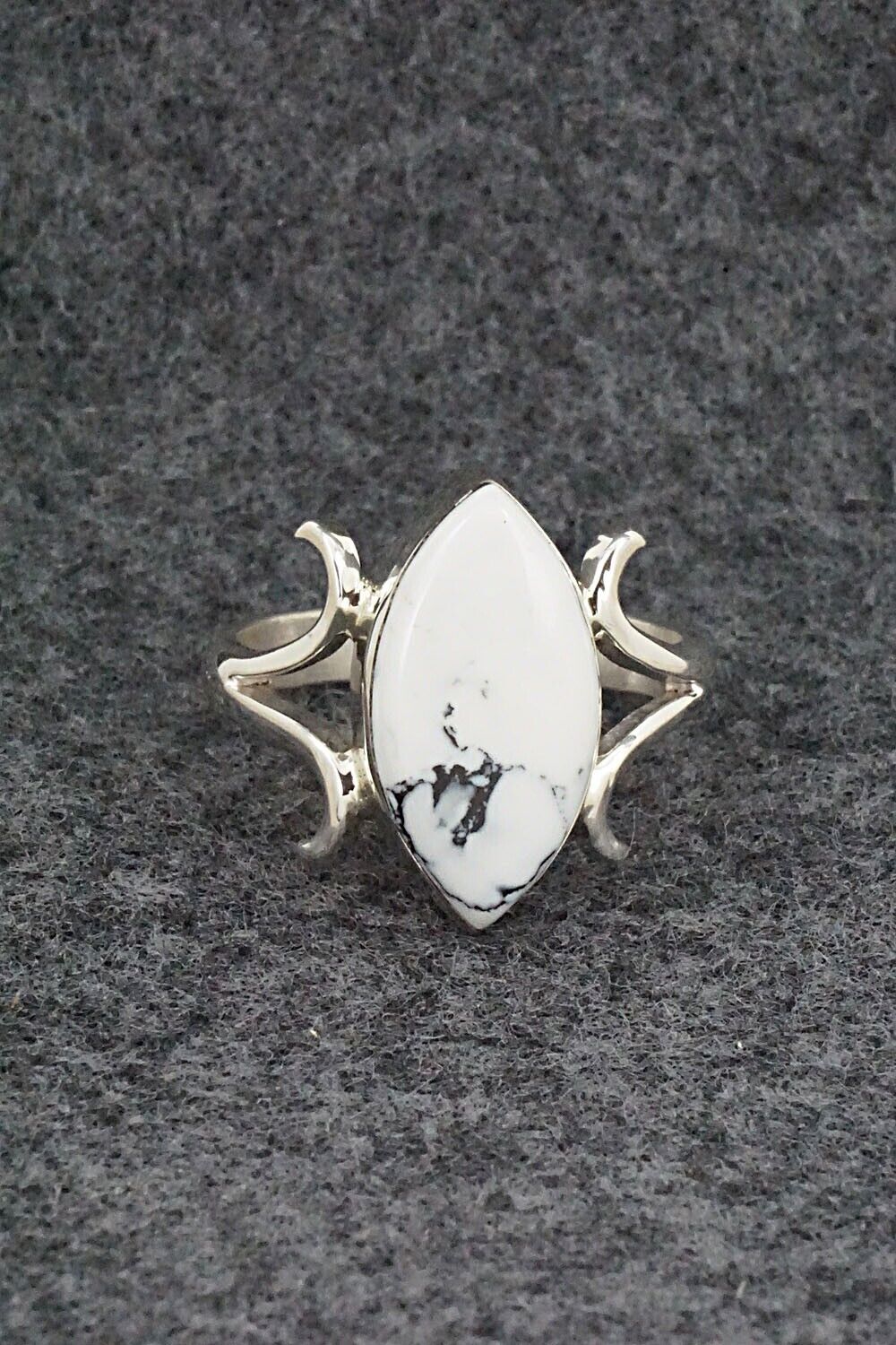 White Buffalo & Sterling Silver Ring - Larry Castillo - Size 7.75
