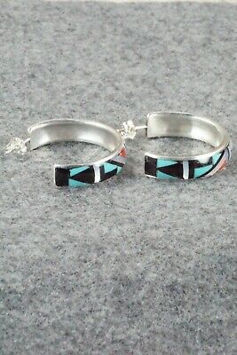 Multi Stone Inlay & Sterling Silver Earrings - Delberta Boone