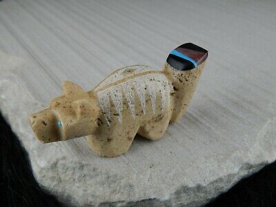 Wolf Zuni Fetish - Brandon Phillips - Zuni Wolf Carving - High Lonesome Trading