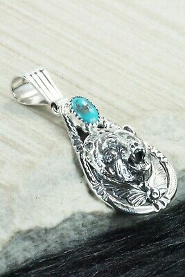 Turquoise and Sterling Silver Pendant - Henry Attakai