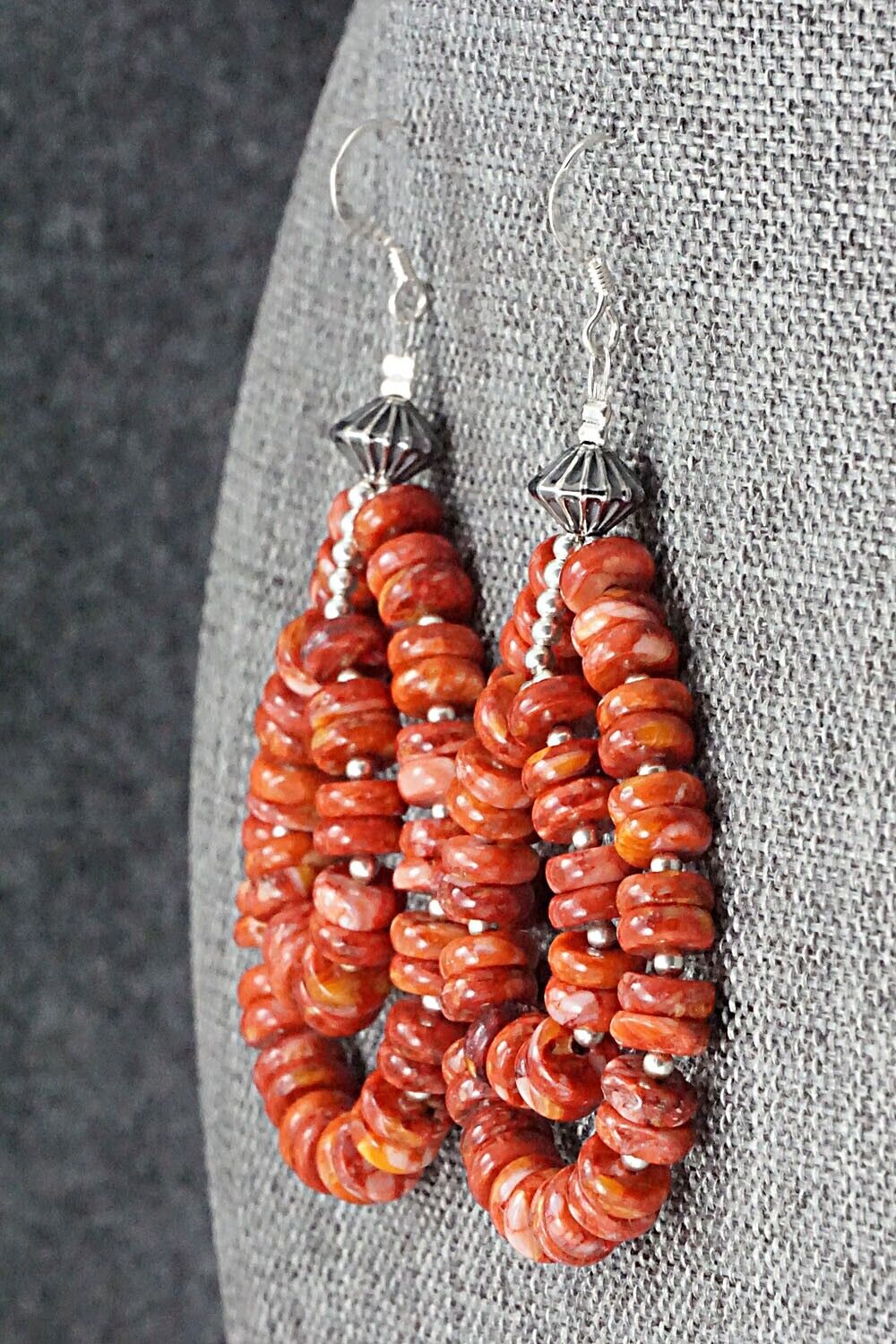 Spiny Oyster & Sterling Silver Earrings - Louise Joe