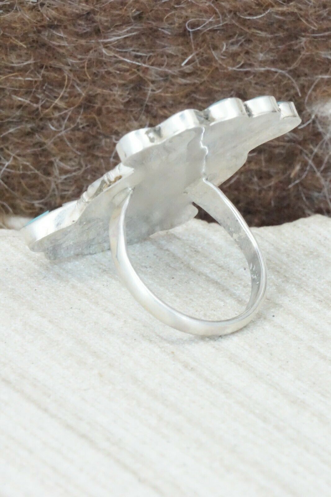 Multi Stone & Sterling Silver Inlay Ring - Verdell Niiha - Size 6.5