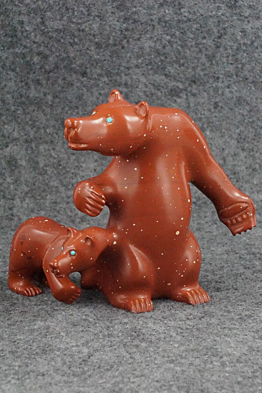 Bear and Cub Zuni Fetish Carving - Albert Eustace