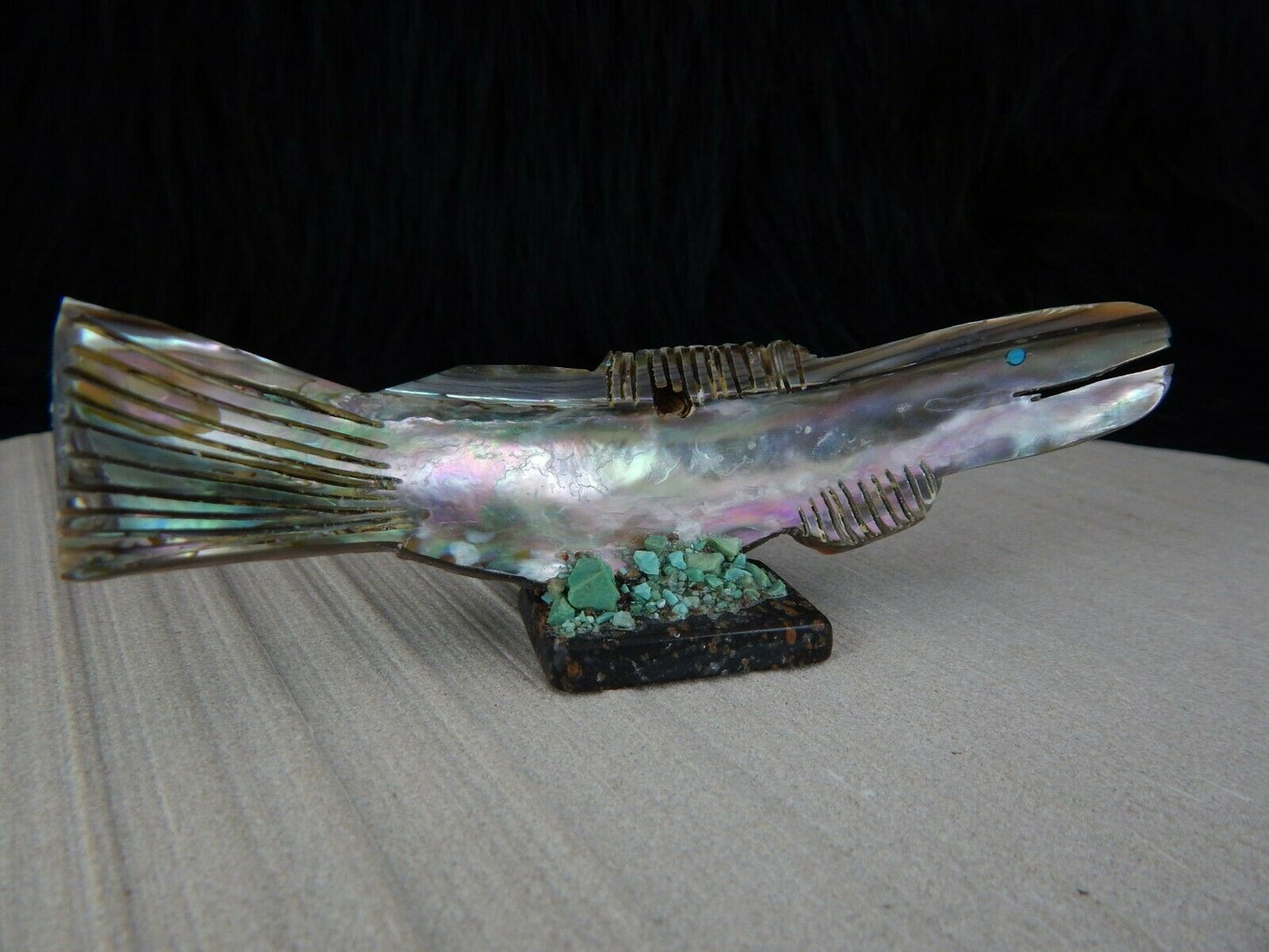 Fish Zuni Fetish Carving - Bernard Laiwakete - High Lonesome Trading