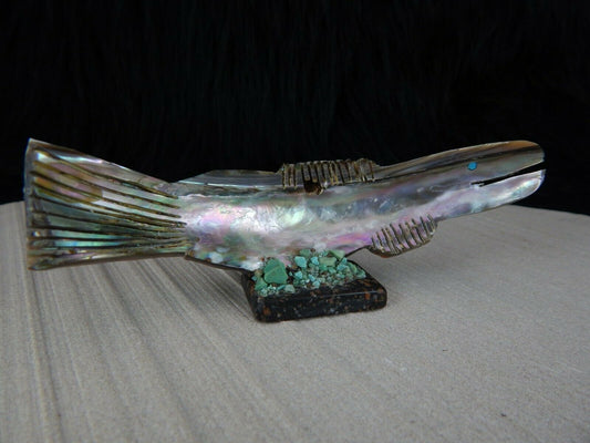Fish Zuni Fetish Carving - Bernard Laiwakete - High Lonesome Trading