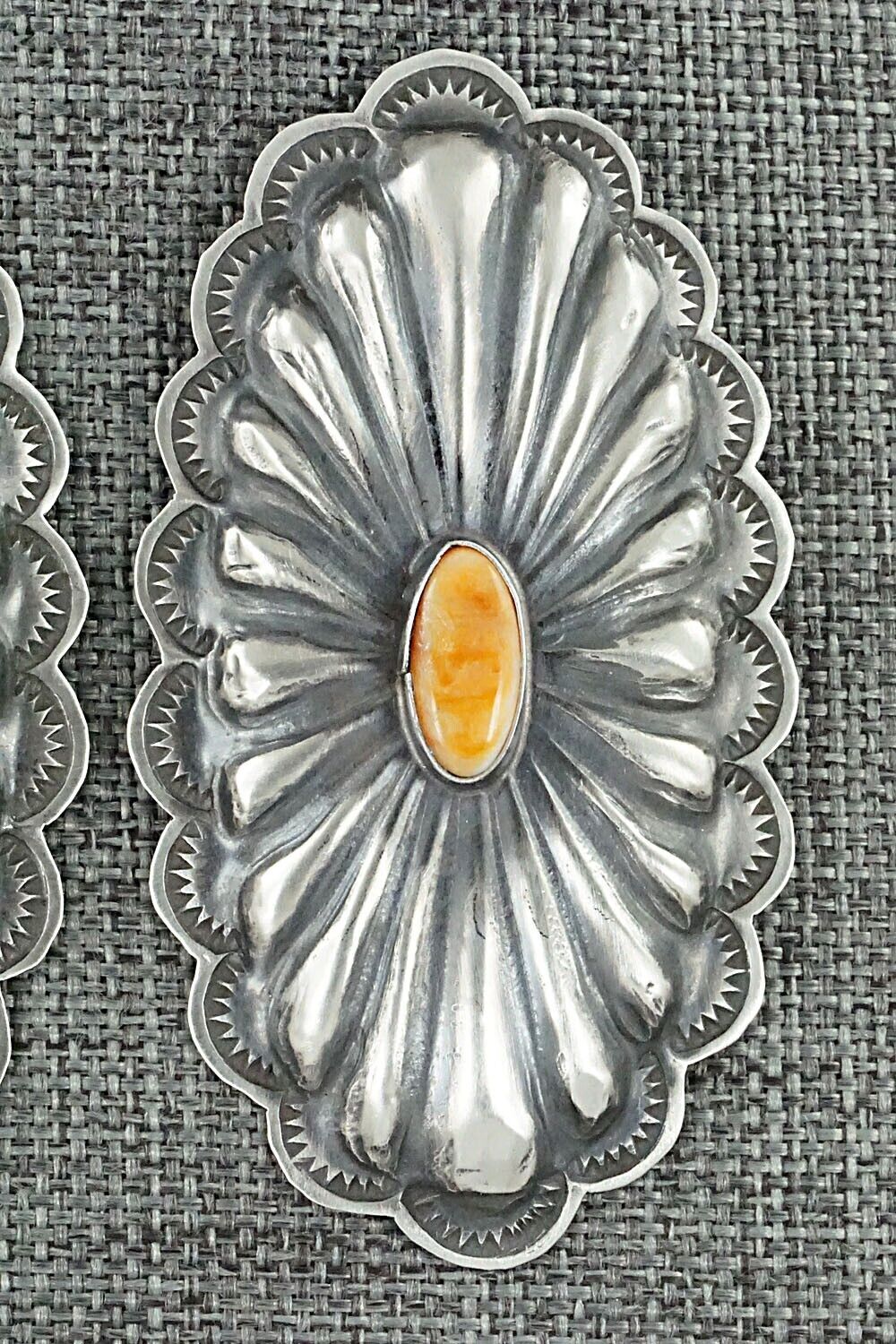 Spiny Oyster and Sterling Silver Earrings - Rita Lee
