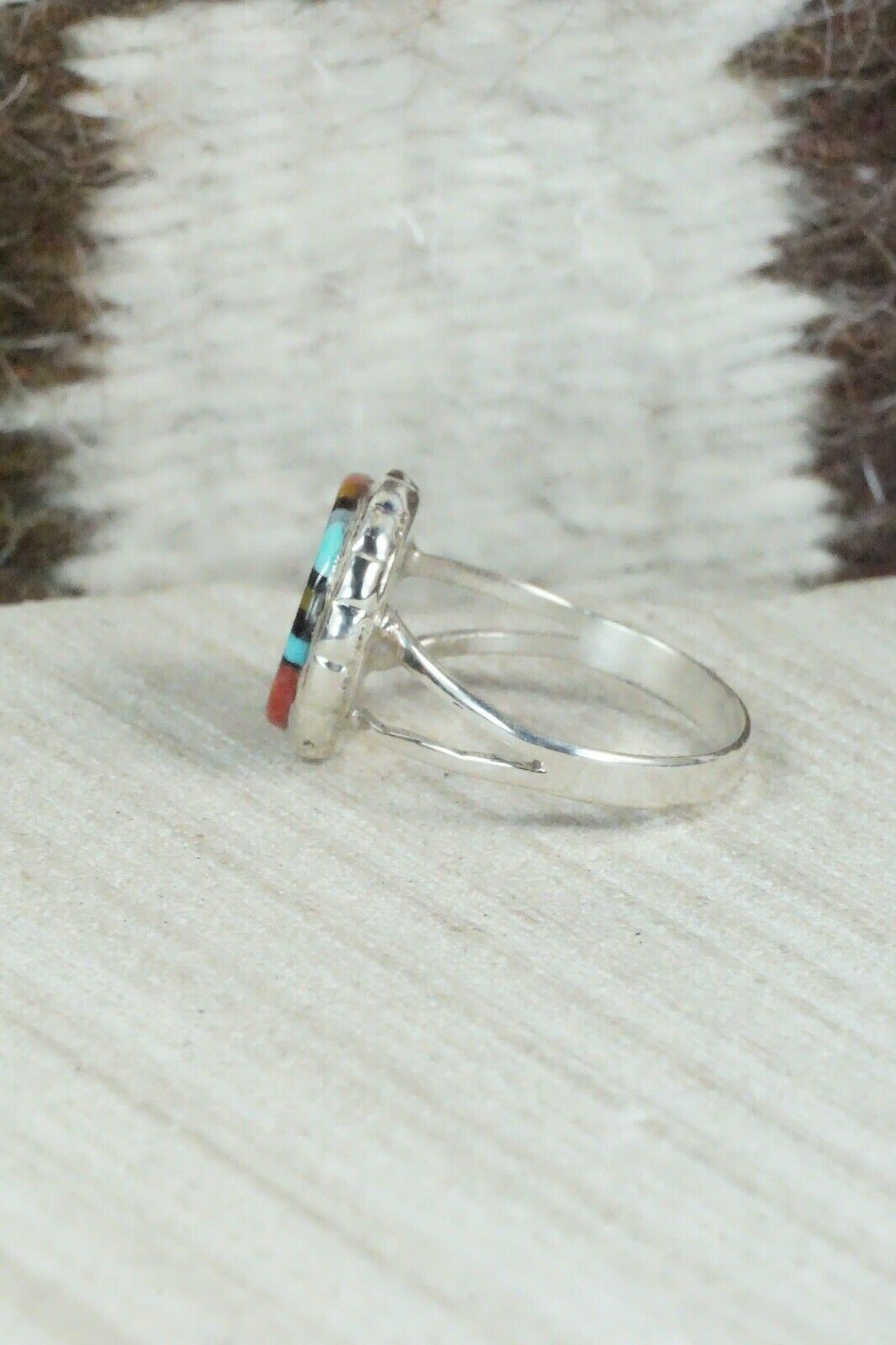 Multi Stone & Sterling Silver Ring - Ruddell Lonjose - Size 7.75