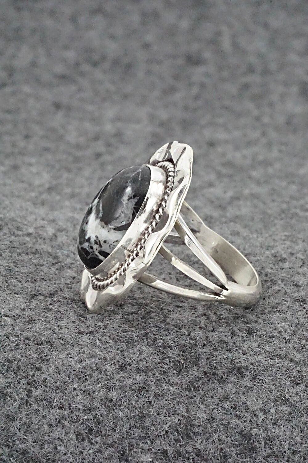 White Buffalo & Sterling Silver Ring - Samuel Yellowhair - Size 7
