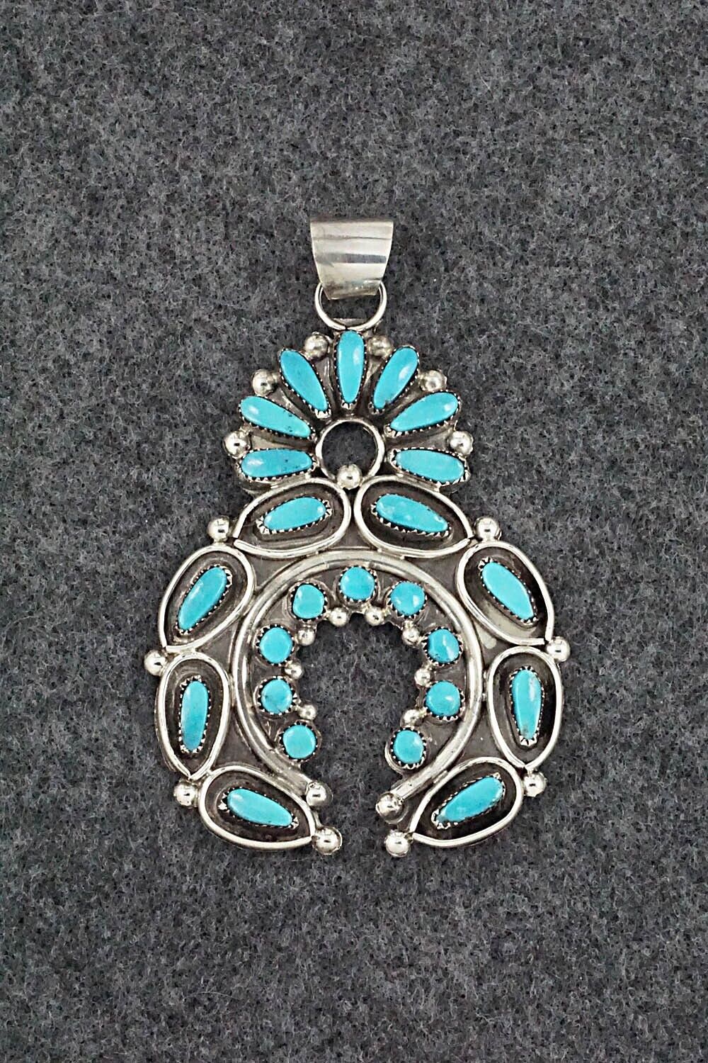 Turquoise and Sterling Silver Naja Pendant - Vie Bobelu