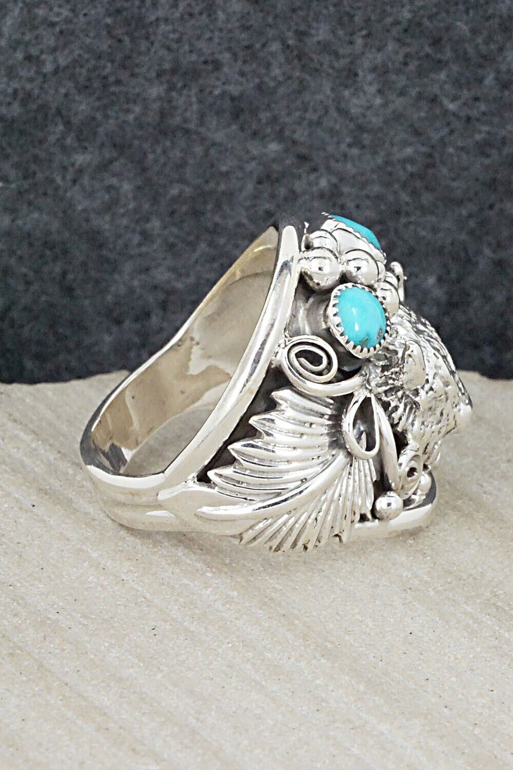 Turquoise & Sterling Silver Ring - Jeannette Saunders - Size 11