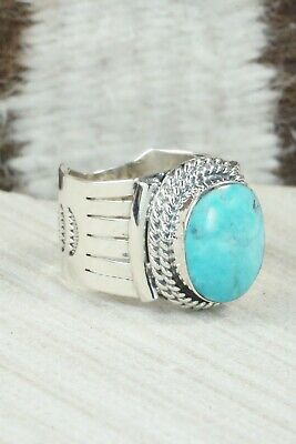 Turquoise and Sterling Silver Ring - Bucky Belin - Size 11.75