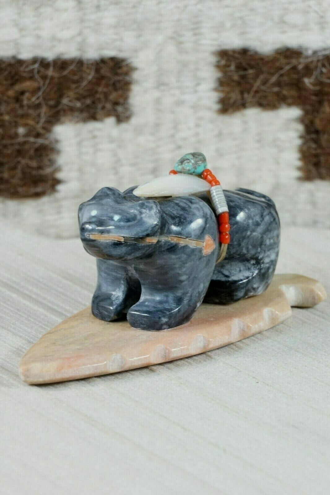 Bear Zuni Fetish Carving - Cameron Kallestewa - High Lonesome Trading