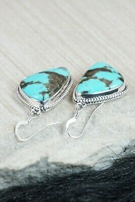 Navajo Turquoise & Sterling Silver Earrings - Rosie Chee