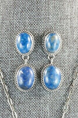 Navajo Lapis & Sterling Silver Necklace Set - Alvin Joe