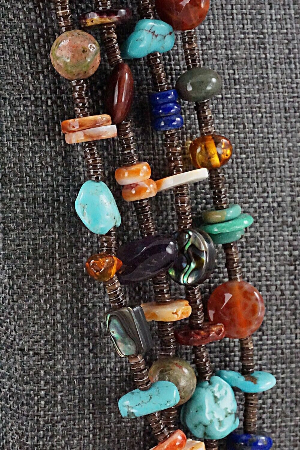 Multi Stone and Sterling Silver Necklace - Helen Tsosie