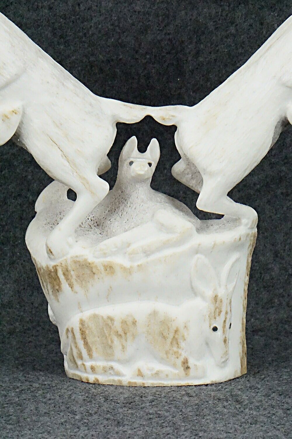 Deer & Wolf Zuni Fetish Carving - Maxx Laate