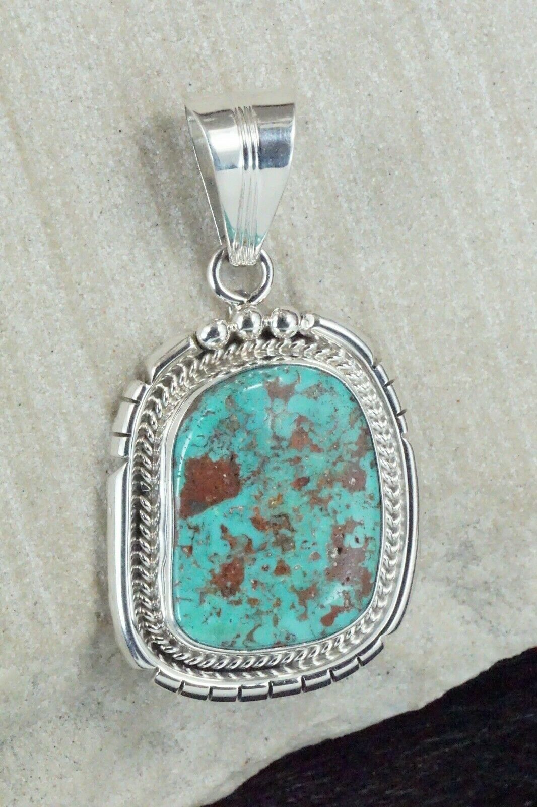 Turquoise & Sterling Silver Pendant - Samuel Yellowhair