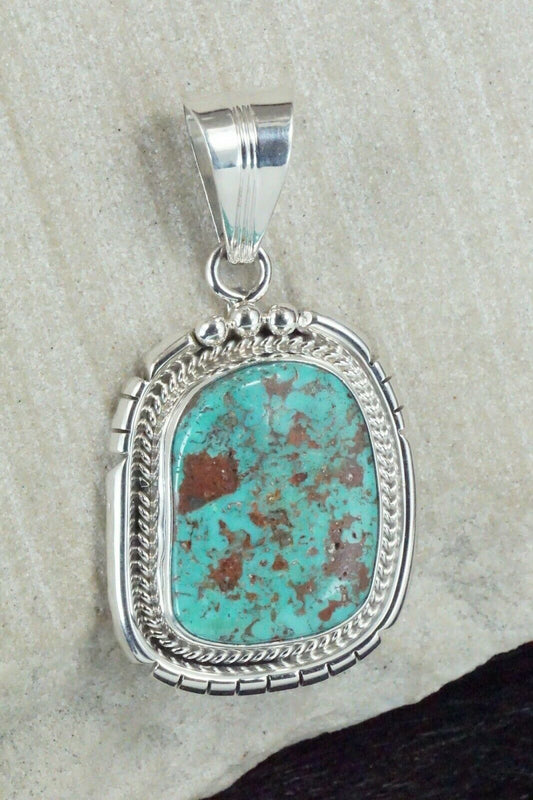 Turquoise & Sterling Silver Pendant - Samuel Yellowhair