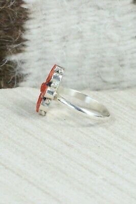 Coral & Sterling Silver Ring - Arlo Kanteena - Size 6