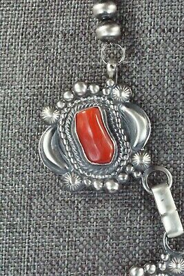 Turquoise, Coral & Sterling Silver Necklace and Earrings - Tom Lewis