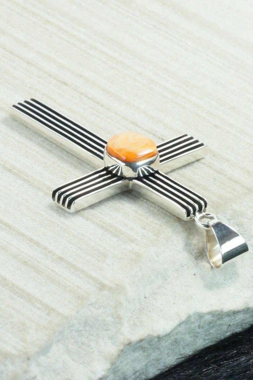 Spiny Oyster & Sterling Silver Pendant - Francis Jones