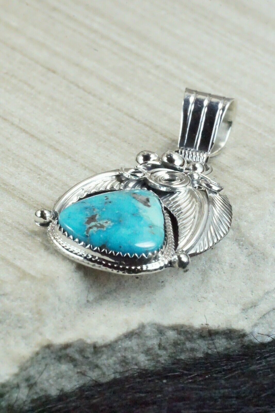 Turquoise & Sterling Silver Pendant - Davey Morgan