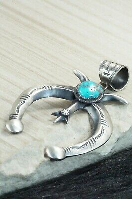 Turquoise and Sterling Silver Naja Pendant - Mary Cayatineto