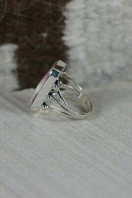 Navajo Spiny Oyster and Sterling Silver Ring - Mark Barney - Size 7 - High Lonesome Trading