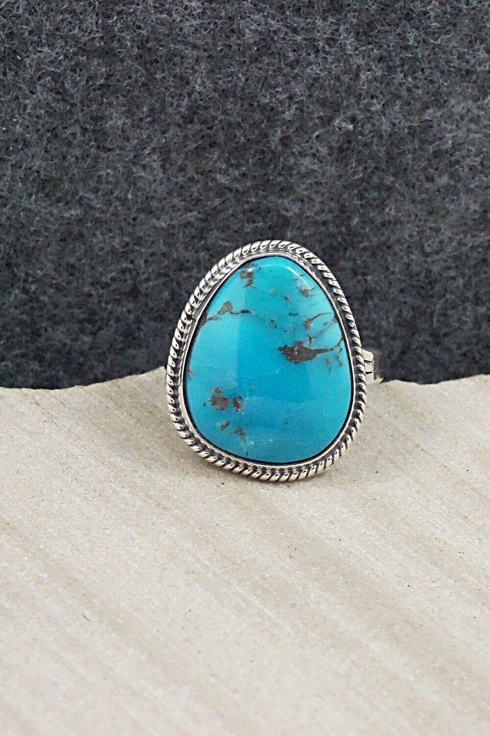 Turquoise & Sterling Silver Ring - Alice Rose Saunders - Size 8