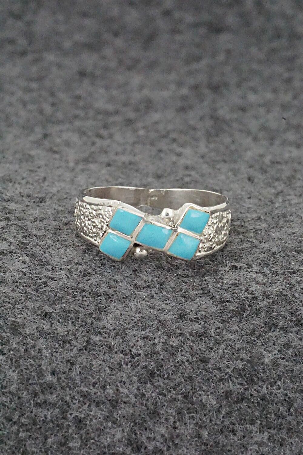 Turquoise & Sterling Silver Ring - Bonnie Quam - Size 8.5