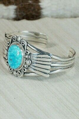 Navajo Turquoise & Sterling Silver Bracelet - Raymond Delgarito