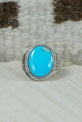 Navajo Turquoise and Sterling Silver Ring - Bobby Platero - 9.5