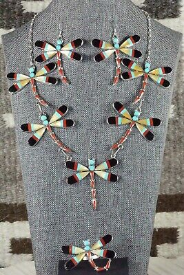 Multi Stone & Sterling Silver Inlay Jewelry Set - Angus Ahiyite