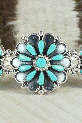 Turquoise & Sterling Silver Bracelet - Delbert Booqua - High Lonesome Trading