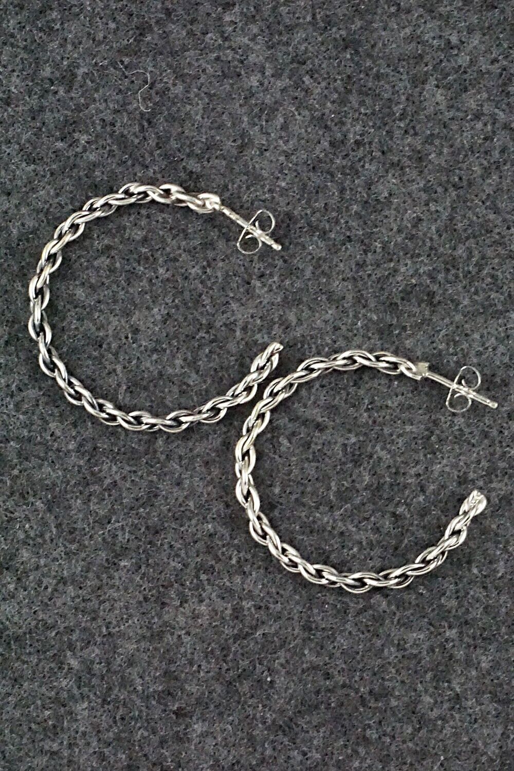Sterling Silver Hoop Earrings - Elaine Tahe