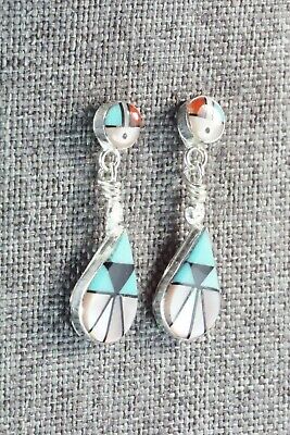 Multi Stone Inlay & Sterling Silver Earrings - Ola Eriacho